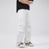 Pantalones Cargo para Hombre 2026, Estilo Delgado de Verano, Estilo Americano de Moda, Diseño Plisado, Cordón, Pantalones Casuales Holgados, Algodón