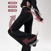 Pantalones suaves de lana microacampanados para mujer, nuevo modelo 2026, primavera, otoño, invierno, forrados de polar, pantalones casuales de pierna ancha para petite.