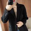 Casaco de lã curto e simples de um botão com gola Clássico de cor sólida Casual Fashion Workplace Commuter All-Match Coat