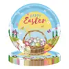 Nuevos Platos de Papel con Temática de Pascua de Dibujos Animados para Fiestas de Cumpleaños Infantiles, Manteles, Suministros Decorativos, Juego de Montaje de Vajilla