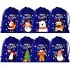 Saco de flanela vermelha de Natal, saco de presente com boca de viga, bolsa de maçã de Natal quente, saco de embalagem de biscoito de doces