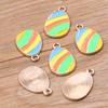 12 colores 14 * 22 mm accesorios de joyería de aleación dije de gota de aceite oro KC dije colgante de huevo de dibujos animados de Pascua