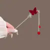 Tocados para vestido de cara de caballo Vestido Xiuhe Pasadores de compromiso Vestido de brindis de novia Rojo Año Nuevo Pasadores de estilo chino nuevo Accesorios para el cabello Qipao