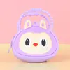 Bolsa de monedas con cremallera de silicona de dibujos animados Llavero de mano Color macarrón Mini bolsa de monedas Bolsa de almacenamiento para niños Regalo