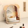 Espejo Espejo de Maquillaje Dormitorio de Estudiantes de Escritorio Espejo Pequeño de Madera Espejo de Vestidor de Dormitorio HD Portátil