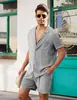 Traje de Camisa de Lino de Manga Corta de Amazon 2023 Camisa Cardigan de Lino de Algodón Suelta Casual de Verano Listo en Stock