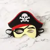 Sombrero Infantil de Piratas del Caribe Accesorios de Disfraz de Pirata Halloween Fiesta Sombrero para la Cabeza de Pirata Sombrero Capa