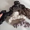 Pinza para el pelo plisada esponjosa de satén estilo coreano para mujer, pinza de garra grande de alta gama para cabello grueso, accesorio para el cabello