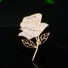 Broche de rosa elegante com zircônio microincrustado em estilo coreano, conjunto completo de broches de alta qualidade para mulheres, corpete de terno de alta qualidade, broche personalizado da moda