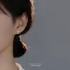 Pendientes de Plata Pura S999 con Lazo Dulce y Circonita para Mujer Lujo Accesible Diseño de Nicho de Gama Alta Pendientes con Corazón Femenino Día de San Valentín Chino