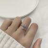 Anel de Casal Coreano de Luxo Leve de Nicho para Homens e Mulheres Simples Elegante Letras Inglesas Abertura de Diamante Anel Ajustável
