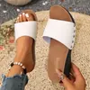 Sandalias planas de verano de moda casual de punta abierta y chanclas de talla grande transfronterizas europeas y americanas 2026
