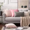 Amazon Explosions Fronha de Almofada com Franjas de Cor Sólida Suave na Borda Decorativa para Sofá da Sala de Estar Casa
