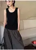 Linho início do outono novo estilo coreano simples versátil colete sem mangas para mulheres design 2026 casual costurado top interno