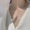 Ins Collar de Cruz de Nicho de Lujo para Principiantes con Cadena de Clavícula con Diamantes de Doble Capa, Moda de Celebridad de Internet, Collar con Colgante Multicapa Moderno para Mujeres