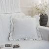 Almofada franzida pastoral estilo europeu para quarto, cabeceira, sala de estar, sofá, fronha de algodão puro com bordado de flor, almofada