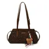 Bolsa Tote Estampada de Leopardo de Grande Capacidade para Mulheres 2025 Nova Moda Outono Bolsa de Ombro para o Dia a Dia Retro Bolsa Carteiro Bolsa de Braço