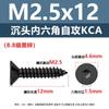 Tornillos Autorroscantes de Cabeza Avellanada Hexagonal Kca Zinc Negro Grado 8.8 Tornillos para Madera de Alta Resistencia con Cabeza Plana y Punta Aguda M2M3M4M6