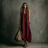 2026 Europeu e Americano transfronteiriço verão nova moda retalhos sem mangas bolso calça estilo férias colete vestido casual