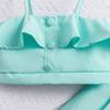 Amazon Europa y Estados Unidos verano nuevo traje multicolor para niñas niños traje de tirantes con volantes pantalones cinturón