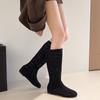 Botas Largas Caladas Estilo Francés para Mujer, Nuevas Botas de Moda Versátiles para Otoño 2025 que Aumentan la Altura, Botas de Caballero por Encima de la Rodilla