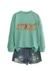 Amazon eBay Estação Independente Casual Fofo Divertido Feminino Cinco Dachshunds Folha de Bordo Gola Redonda Manga Longa Camisa Moletom