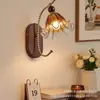 Lámpara de Pared Retro Americana Lujo Ligero Vidrio Sala de Estar Sofá Pasillo Pasillo Estilo Mediados de Siglo Dormitorio Mesita de Noche Pared de Fondo Iluminación