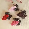 Nuevo Clip Lateral de Uva para Otoño e Invierno Flequillo de Chica Dulce Clip de Una Sola Línea Pasador de Pelo Clip de Pico de Pato para Cabello Roto de Alta Calidad Tocado