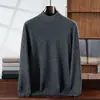 Suéter masculino de cashmere com gola alta, malha lisa de uma cor para outono e inverno, caimento solto estilo coreano, malha de lã plus size, transfronteiriço