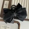 Corea del Sur Clip Floral de Agarre Lazo de Retazos de Satén Elegante Retro Francés Elegante Clip de Tiburón Agarre para el Cabello Nuevos Accesorios para el Cabello