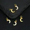 Prata 925 Banhada a Ouro Inlaid Diamante Lua Gota Acessórios DIY Moda Nicho Estiloso Versátil Acessórios