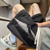 Shorts casuais de verão para homens, marca da moda, seda gelada, respirável, secagem rápida, fino, solto, estilo de rua, esportes, corrida, praia, shorts na altura do joelho