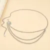 Joyería Transfronteriza Europea y Americana Anillo de Diamantes Completos Cadena Corporal Multicapa Tendencia Perla de Imitación Disco Hueco Cadena de Cintura Estilo Urbano