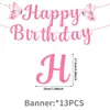 Decoraciones para fiesta de cumpleaños de mariposas rosas, fondo de forma irregular, banderines de cuerda, decoraciones colgantes en espiral, globos, adornos para pastel y arreglos