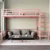 Cama Alta Doble de Hierro Forjado para Apartamento Pequeño y Simple, Cama Loft Debajo Vacío, Casa del Árbol, Ático, Cama Infantil Engrosada