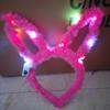 Faixa de cabelo de pelúcia com orelhas de coelho longas luminosas 10 luzes pisca adereço de cabeça grampo de cabelo barraca de mercado noturno brinquedos infantis pequenos presentes