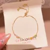 Sueño de Cristal Colorido~Pulsera de estrella cuadrada de circonita cúbica estilo coreano, pulsera dulce inspirada en la dopamina, joyería ligera de lujo de alta gama para mujer