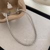 Collar y pulsera de perlas grises de alta calidad para mujer, diseño de nicho de lujo ligero, cadena de suéter, joyería de cadena de clavícula vintage francesa