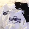 Novo Moletom com Letra para Homens e Mulheres, Estilo College, Tendência Esportiva, Casual Preguiçoso, Confortável, Peça Superior Versátil