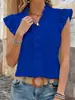 Camisa de Mujer de Manga Corta, Tejida, de Secado Rápido, Color Sólido, Moda Transfronteriza Europea y Americana, Talla Grande, Estilo Nuevo de Verano 2026