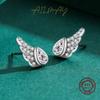 Aretes de Plata Esterlina s925 para Mujer con Circonitas Micro-incrustadas Alas de Ángel ins Aretes de Lujo Ligero de Moda Joyería Explosiva Transfronteriza Europea y Americana