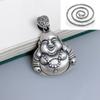 Colgante de plata de ley 999 con forma de Buda Bodhisattva Maitreya, colgante de plata de ley 999 con forma de Buda vintage, cadena de suéter, collar de plata para mujer