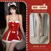 Lingerie Sexy de Natal Roupa de Servente Conjunto Tema de Ano Novo Puro Desejo Tentação Cosplay de Menina Coelho Robe para Tirar a Roupa Grátis