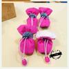 Set de 4 Zapatos de Perrito de Peluche Cuatro Estaciones Tamaño Pequeño Perros No se Caen Cubrezapatos para Mascotas Bichón Zapatos Anti-Suciedad