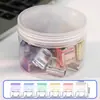 Clipe de Empurrar e Puxar Colorido para Estudantes, Clipe Multifuncional para Fixar Provas e Documentos, Clipe de Encadernação Transparente, Grampo para Papel A4