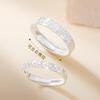 Anillo de Pareja Hielo Jin Hongyu Plata de Ley 925 para Hombres y Mujeres un Par de Anillo Geométrico Simple Rojo Ciber Plano Anillo Abierto