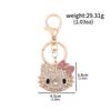 Sanrio Kt Hello Kitty Llavero de Gato con Diamantes Completos Colgante Metálico para Coche Accesorios para Bolsos Anillo de Llavero