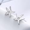 Aretes de plata esterlina S925 de estrella de mar con un solo diamante, estrella de cinco puntas, moda creativa coreana, comodín, estrella pequeña, fabricantes de joyería, venta al por mayor