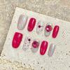 Armadura Pura Para Llevar en la Mano Pura Deseo Celebridad Spice Girl Rojo Rosa Lentejuelas Blancas Sentido Avanzado Parche de Uñas Terminado Combinación Perfecta