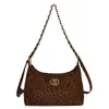 Bolso hobo cadena estilo 2026 inspirado en Chanel con patrón de diamantes, bolso de hombro de cuero encerado retro, bolso tote versátil